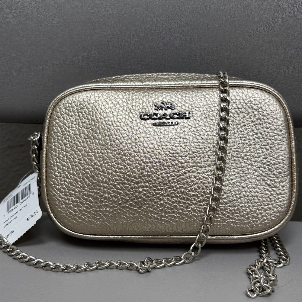 Coach Gold Pebbled Leather Crossbody